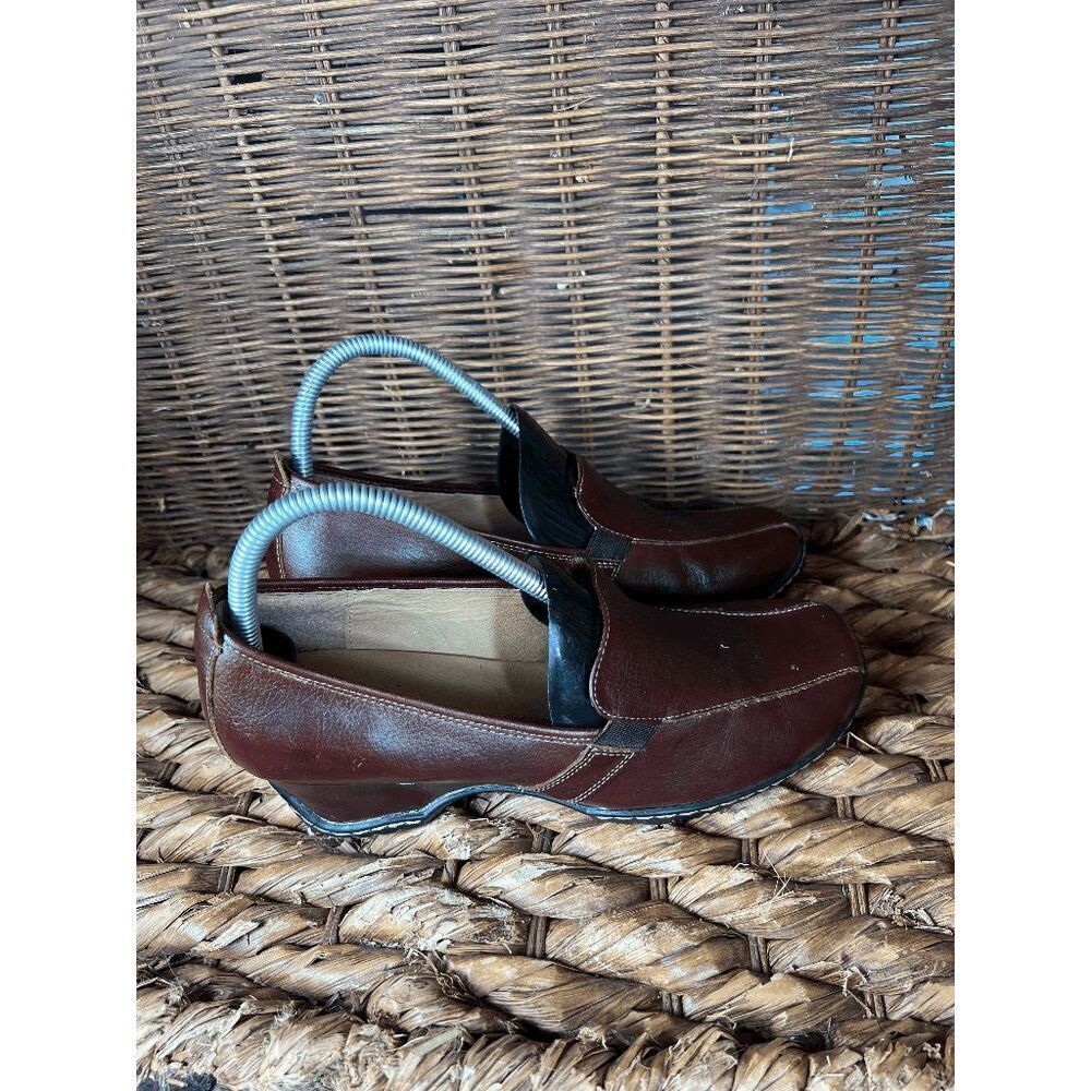 Covington Dark Brown Leather Slip-On Loafers with Black Elastic